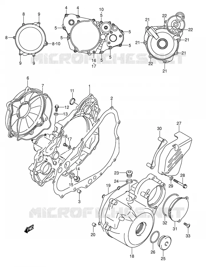 CRANKCASE COVER Suzuki MOTO 400 DR-Z 2008  DR-Z400SK8(E2)