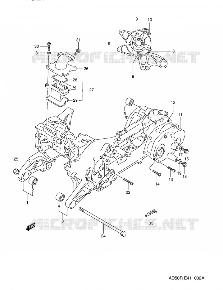 CRANKCASE (MODEL K E6) Suzuki SCOOTER 50 AD 1991  AD50WFM(E41)