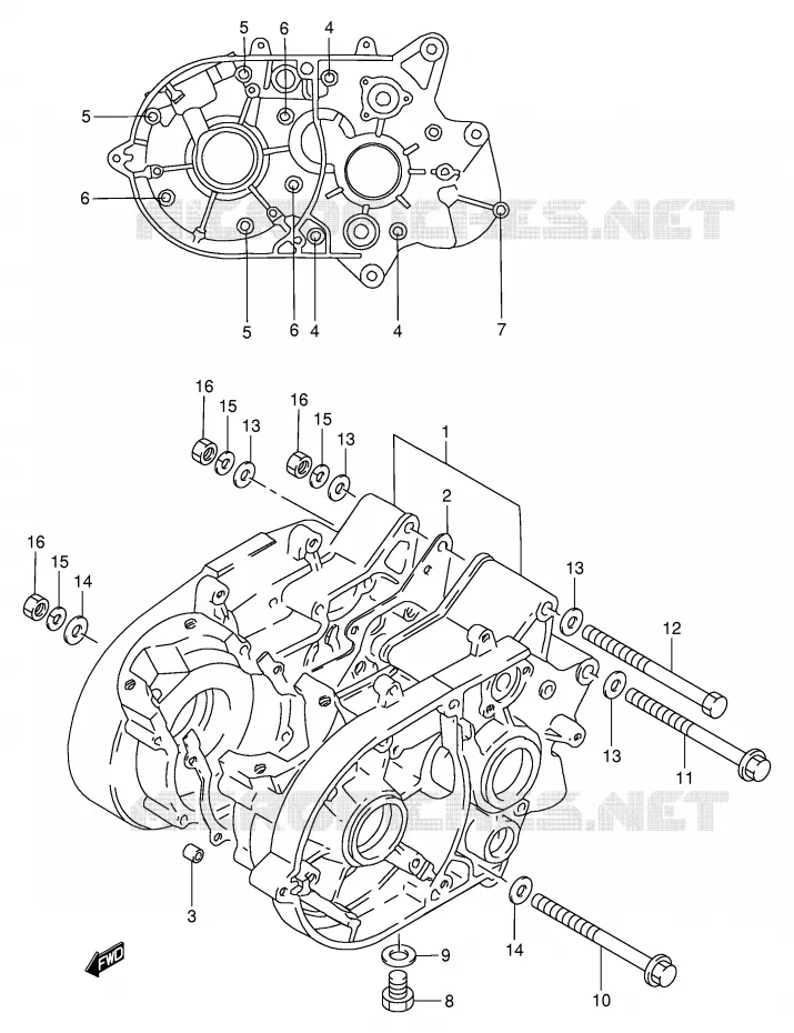 CRANKCASE Suzuki MOTO 120 BX 1995  BX120S(P97)