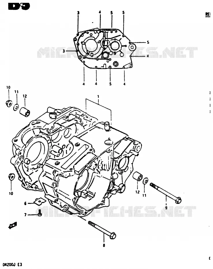 CRANKCASE Suzuki MOTO 200 DR 1988  DR200J(G/H/J)
