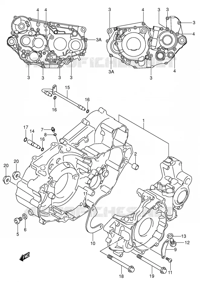 CRANKCASE Suzuki MOTO 400 DR-Z 2002  DR-Z400SK2(E2)