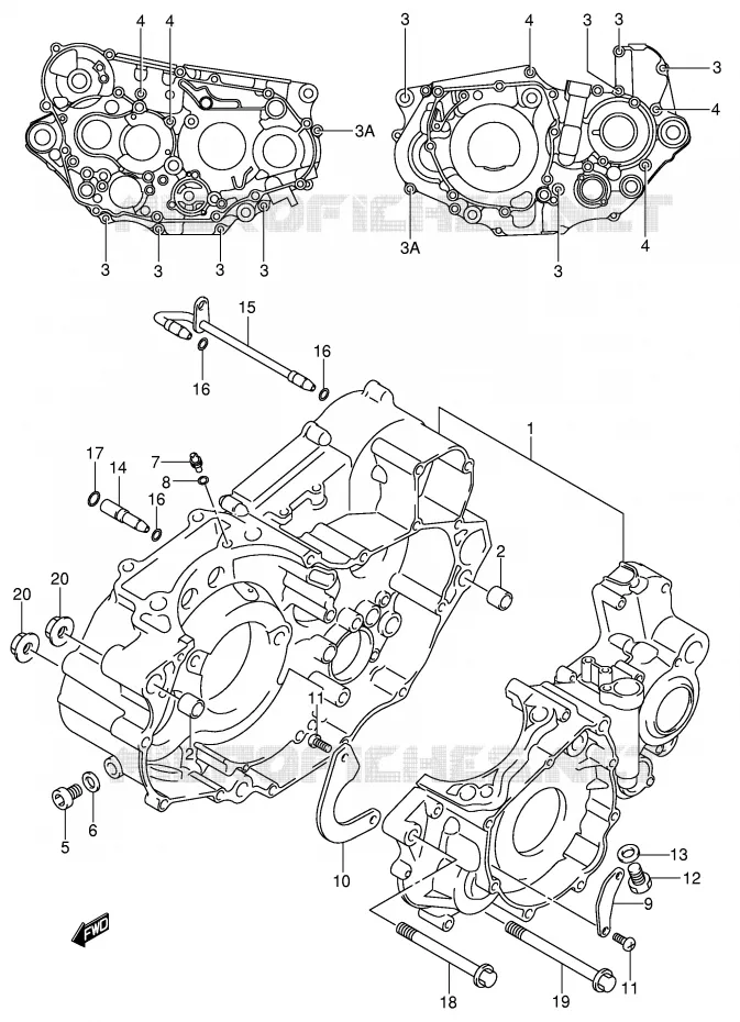 CRANKCASE Suzuki MOTO 400 DR-Z 2002  DR-Z400SK2(E3/E28)