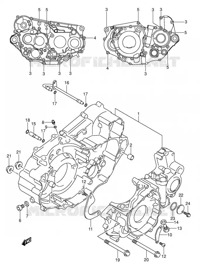 CRANKCASE Suzuki MOTO 400 DR-Z 2007  DR-Z400EK7(E3/E28)