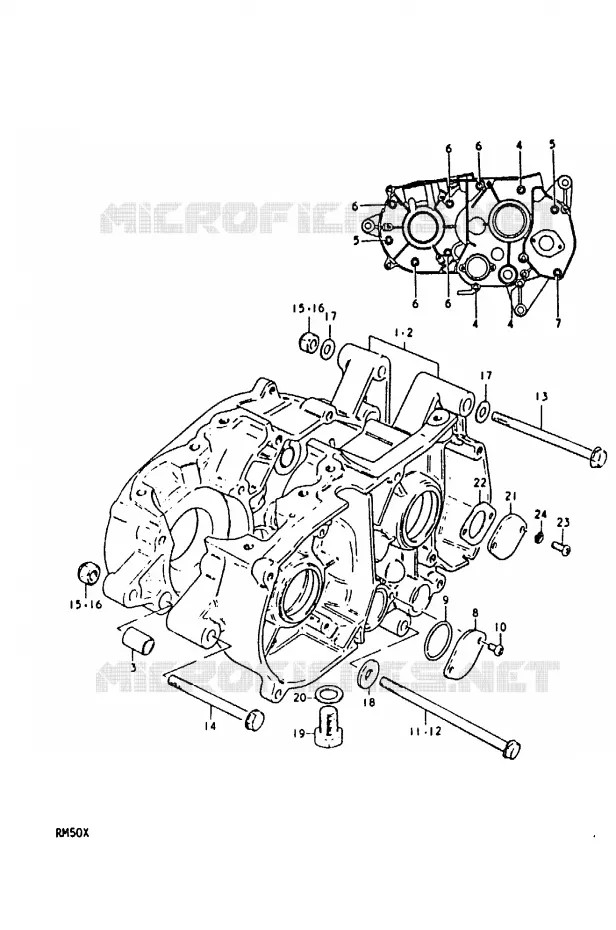CRANKCASE Suzuki MOTO 50 RM 1981  RM50X(C/N/T/X)