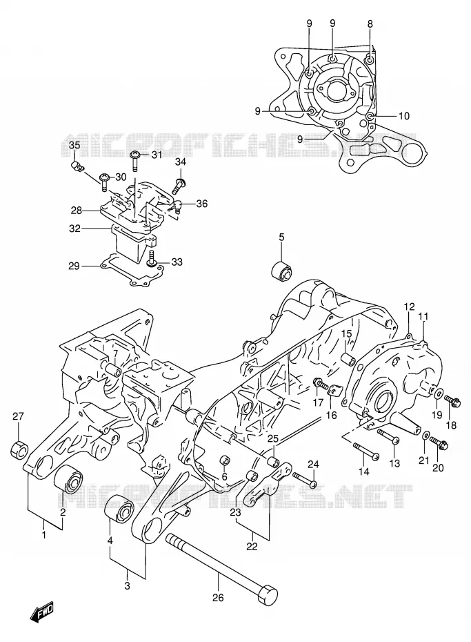 CRANKCASE Suzuki SCOOTER 100 ADDRESS 1991  AG100M(E71)