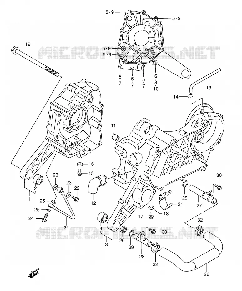 CRANKCASE Suzuki SCOOTER 125 BURGMAN 1999  AN125UX(E2)