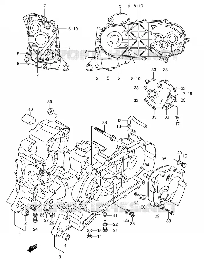 CRANKCASE Suzuki SCOOTER 400 BURGMAN 2004  AN400K4(E2)