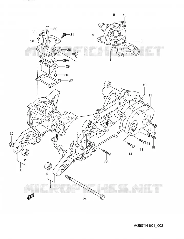 CRANKCASE Suzuki SCOOTER 50 ADDRESS 1992  AG50TN(E1)