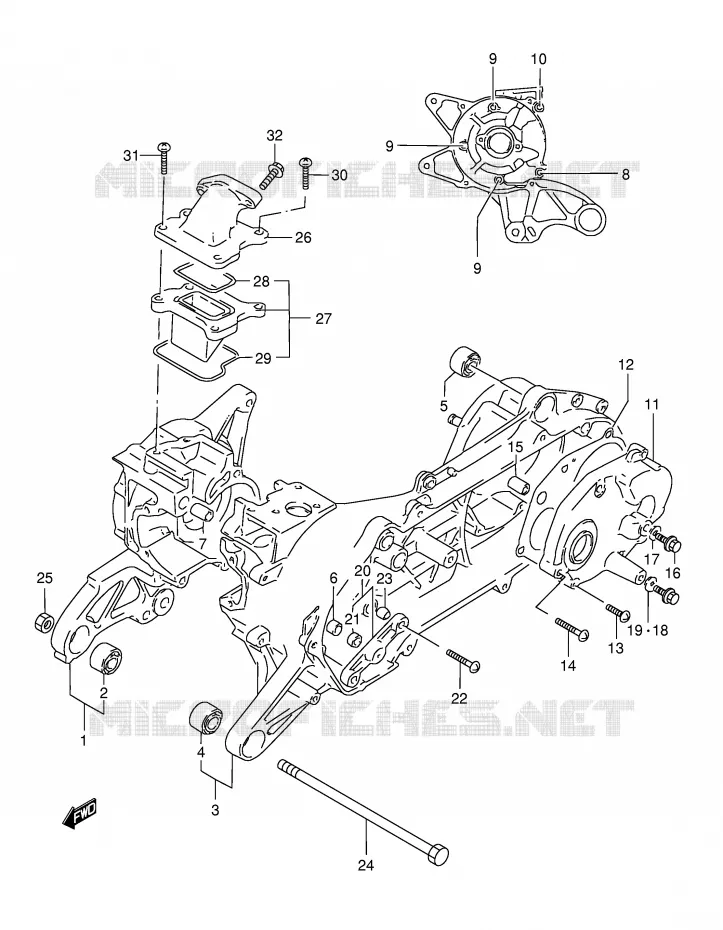CRANKCASE Suzuki SCOOTER 50 AE 1990  AE50L(E1)