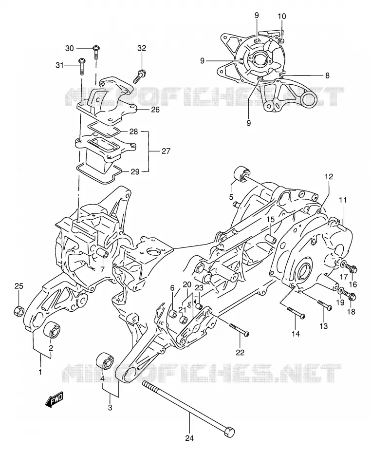 CRANKCASE Suzuki SCOOTER 50 AE 1993  AE50RP(E28)