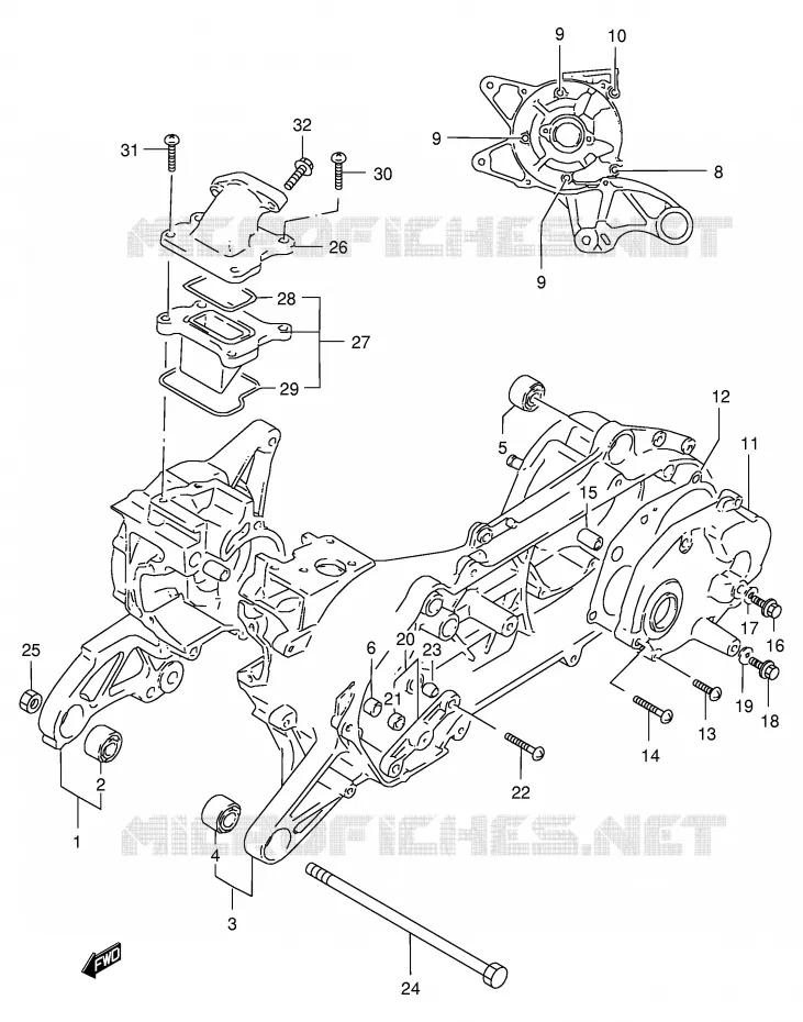 CRANKCASE Suzuki SCOOTER 50 AE 1999  AE50X(E71)