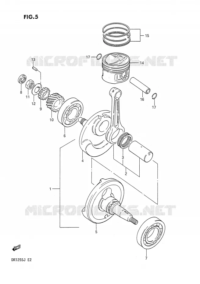 CRANKSHAFT Suzuki MOTO 125 DR 1985  DR125SF(E2)