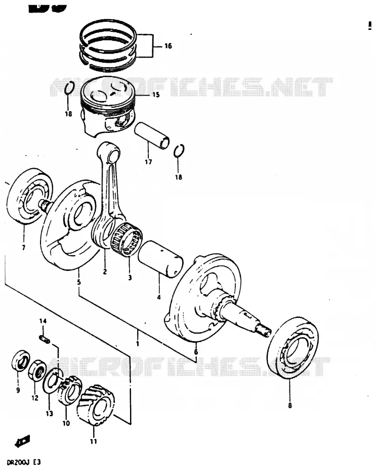 CRANKSHAFT Suzuki MOTO 200 DR 1987  DR200H(G/H/J)