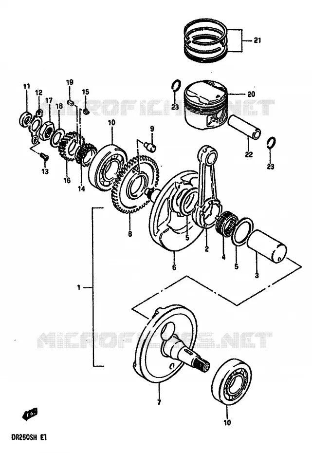 CRANKSHAFT Suzuki MOTO 250 DR 1987  DR250SH(E/F/G/H)