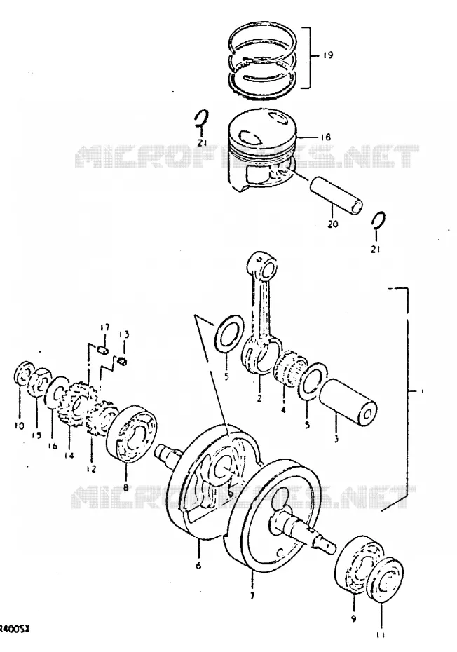 CRANKSHAFT Suzuki MOTO 400 DR 1981  DR400SX(T/X)