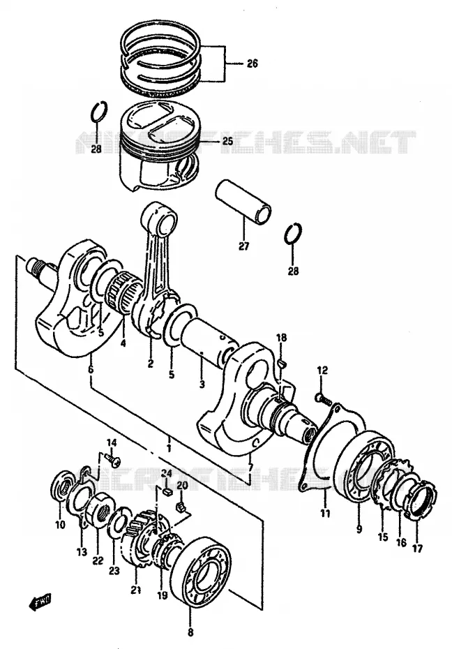 CRANKSHAFT Suzuki MOTO 600 DR 1989  DR600SK(E2)