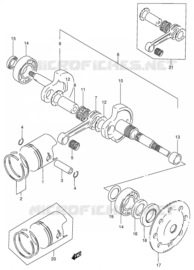 CRANKSHAFT Suzuki SCOOTER 100 ADDRESS 1997  AG100V(E71)