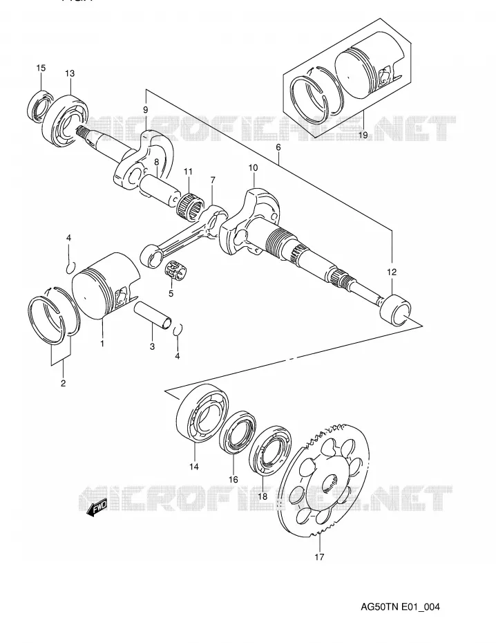 CRANKSHAFT Suzuki SCOOTER 50 ADDRESS 1992  AG50TN(E1)