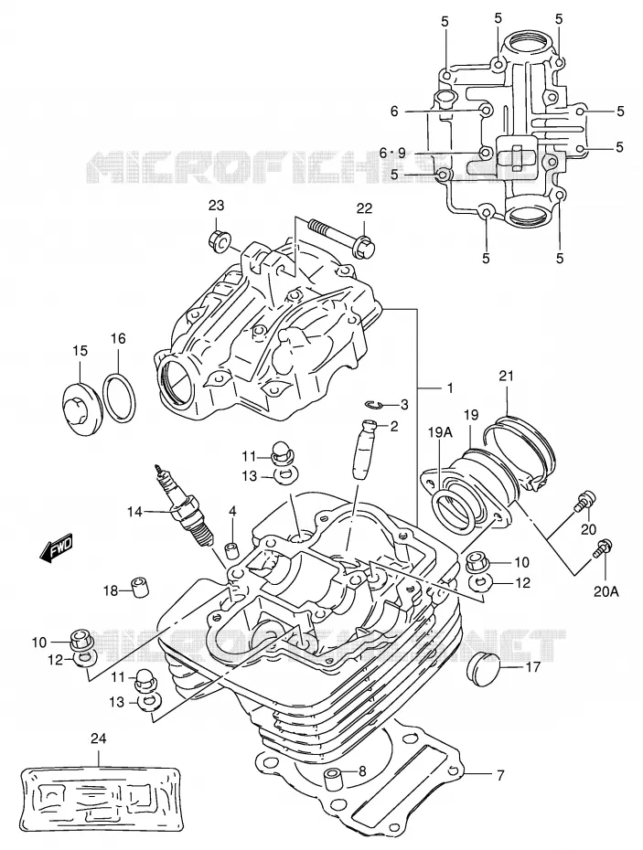 CYLINDER HEAD Suzuki MOTO 125 DF 1999  DF125EX(E4)