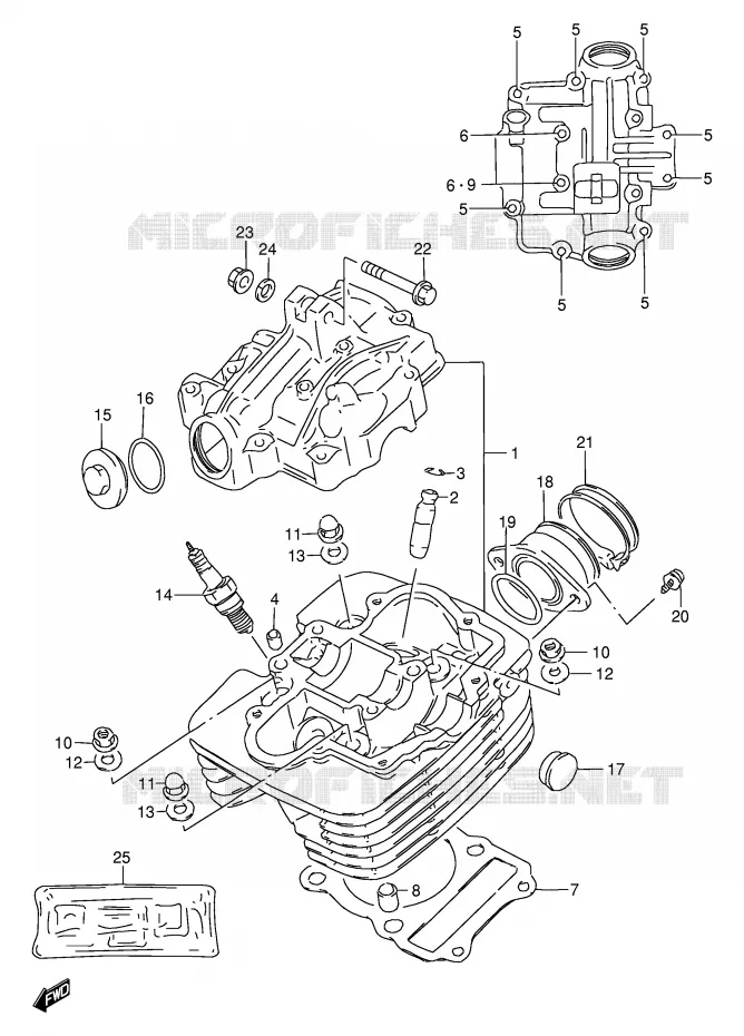 CYLINDER HEAD Suzuki MOTO 200 DF 1997  DF200EV