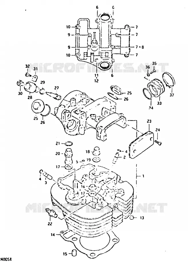 CYLINDER HEAD Suzuki MOTO 400 DR 1981  DR400SX(T/X)