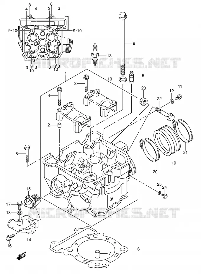 CYLINDER HEAD Suzuki MOTO 400 DR-Z 2005  DR-Z400SK5(E2)