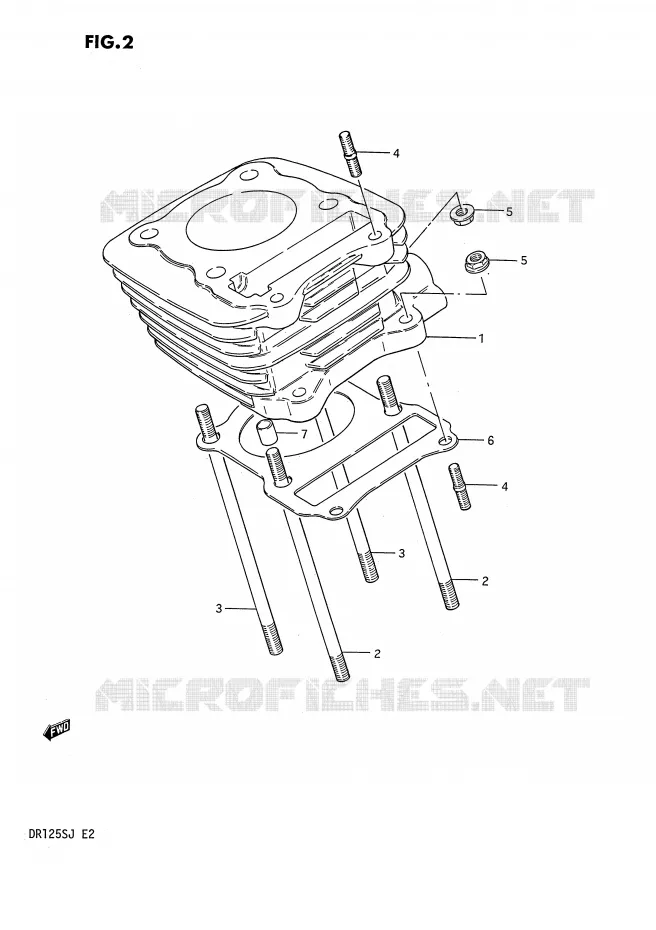 CYLINDER Suzuki MOTO 125 DR 1985  DR125SF(E2)