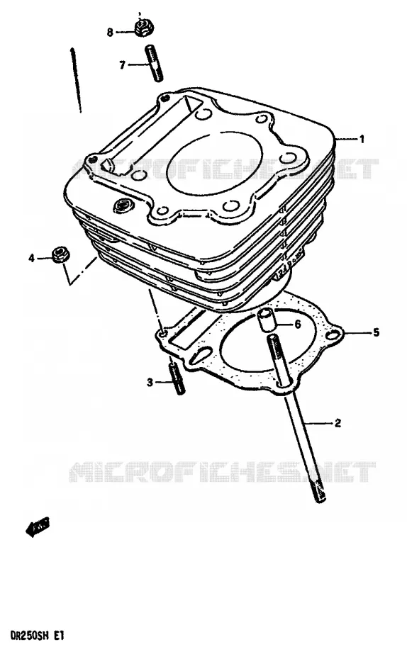 CYLINDER Suzuki MOTO 250 DR 1985  DR250SF(E/F/G/H)