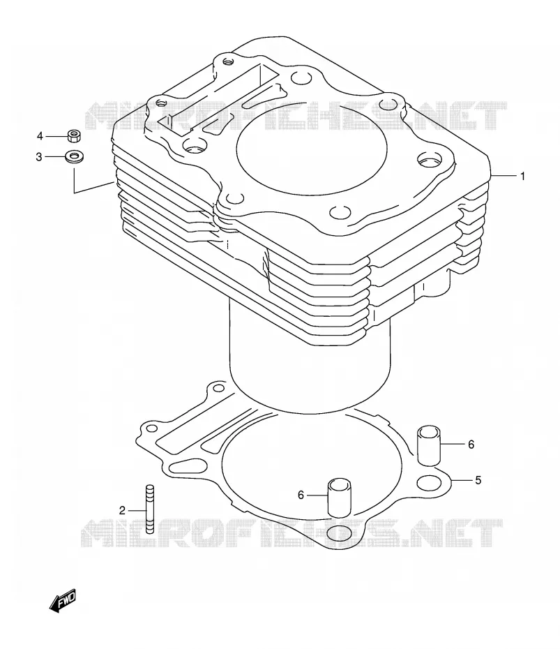 CYLINDER Suzuki MOTO 350 DR 1994  DR350SER(E2)