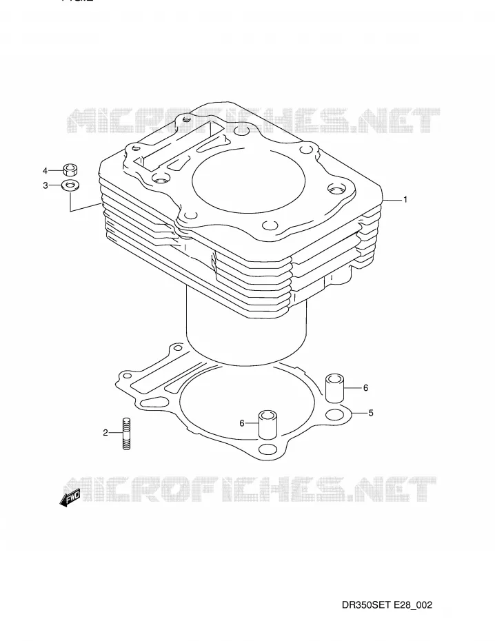 CYLINDER Suzuki MOTO 350 DR 1994  DR350SER(E28)
