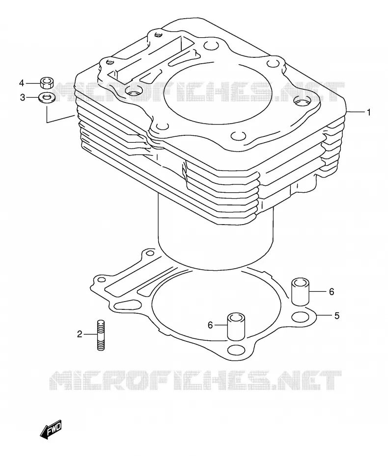 CYLINDER Suzuki MOTO 350 DR 1996  DR350T(E1)