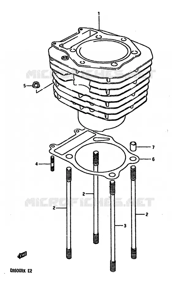 CYLINDER Suzuki MOTO 600 DR 1986  DR600RG(E2)