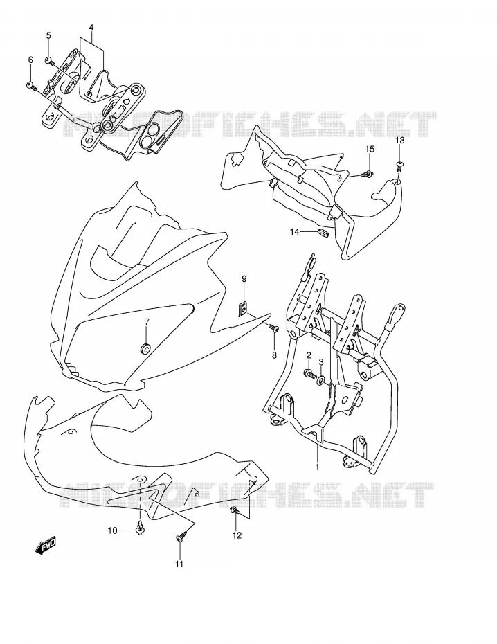 FAIRING INSTALLATION PARTS Suzuki MOTO 650 V-STROM 2004  DL650K4(E2)