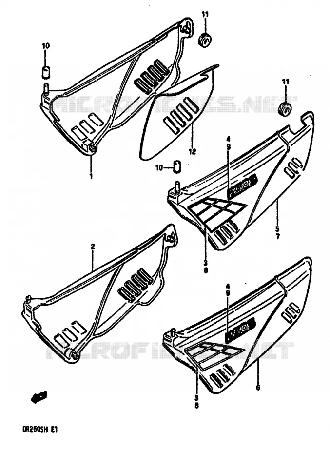 FAIRING (MODEL E) Suzuki MOTO 250 DR 1987  DR250SH(E/F/G/H)
