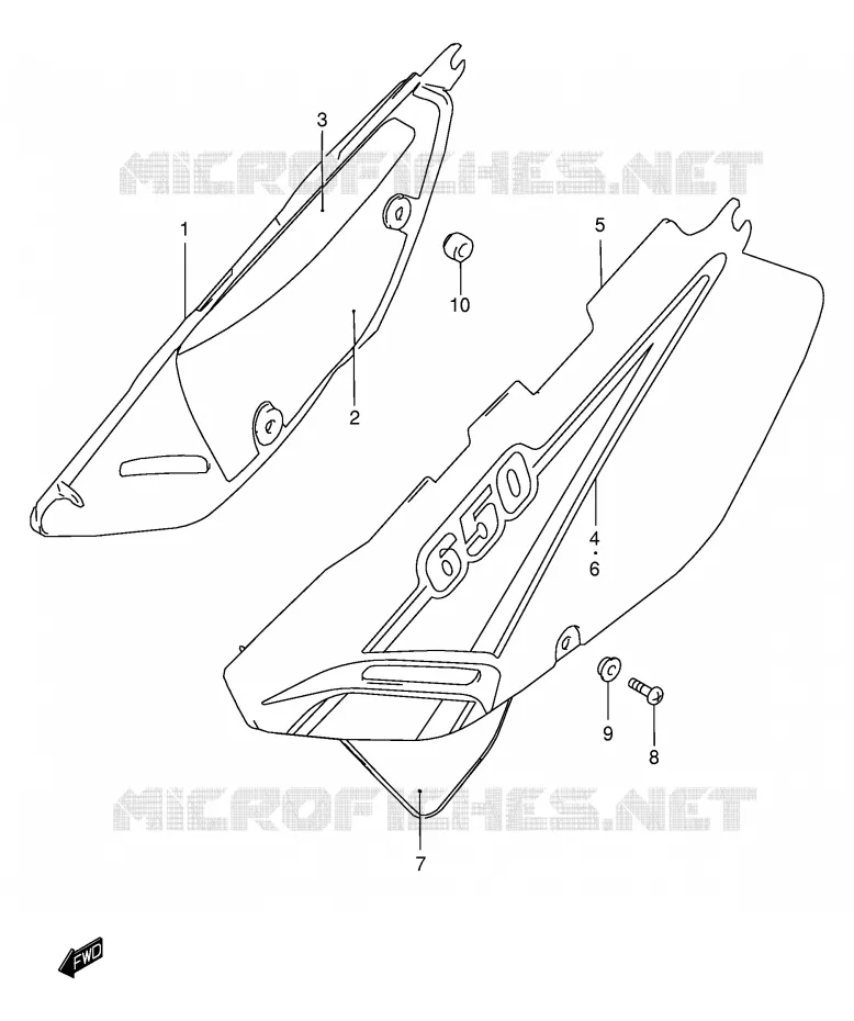 FAIRING (MODEL K1) Suzuki MOTO 650 DR 2001  DR650SEUK1(E4)