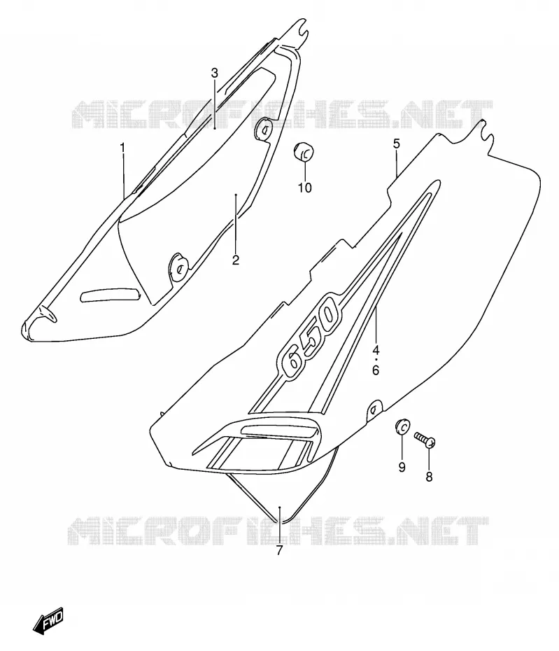 FAIRING (MODEL K1) Suzuki MOTO 650 DR 2004  DR650SEK4(E3/E28)