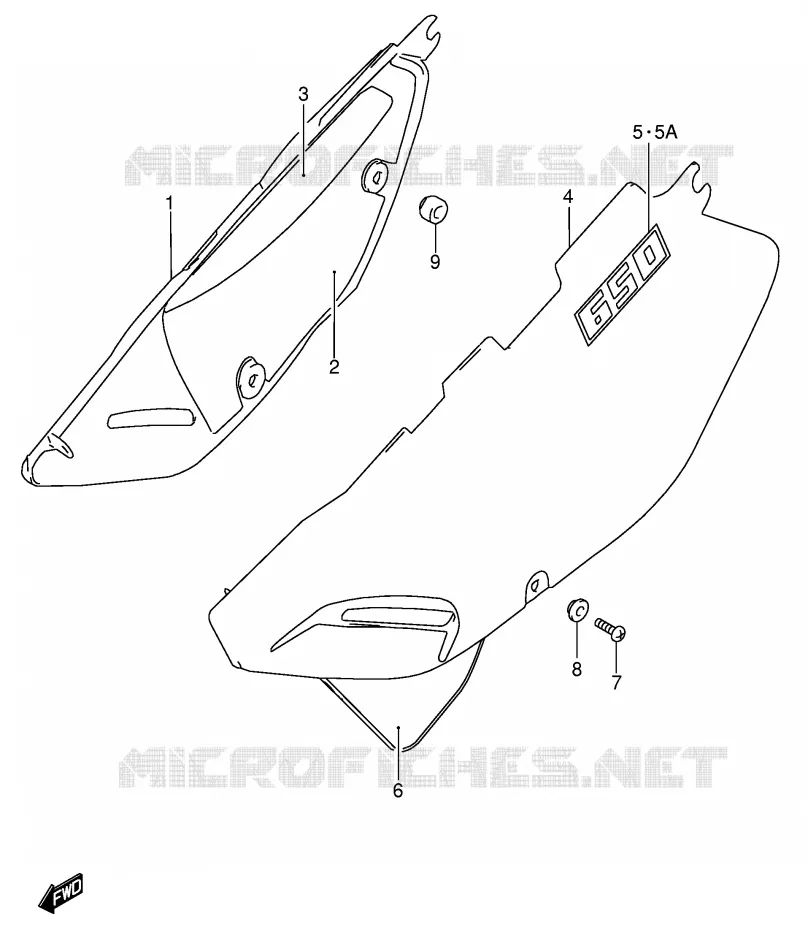 FAIRING (MODEL K3/K4/K5) Suzuki MOTO 650 DR 2001  DR650SEK1(E4)