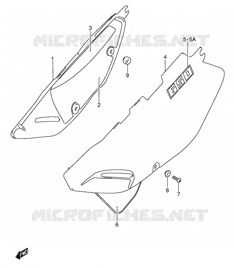 FAIRING (MODEL K3/K4/K5) Suzuki MOTO 650 DR 2002  DR650SEK2(E3/E28)
