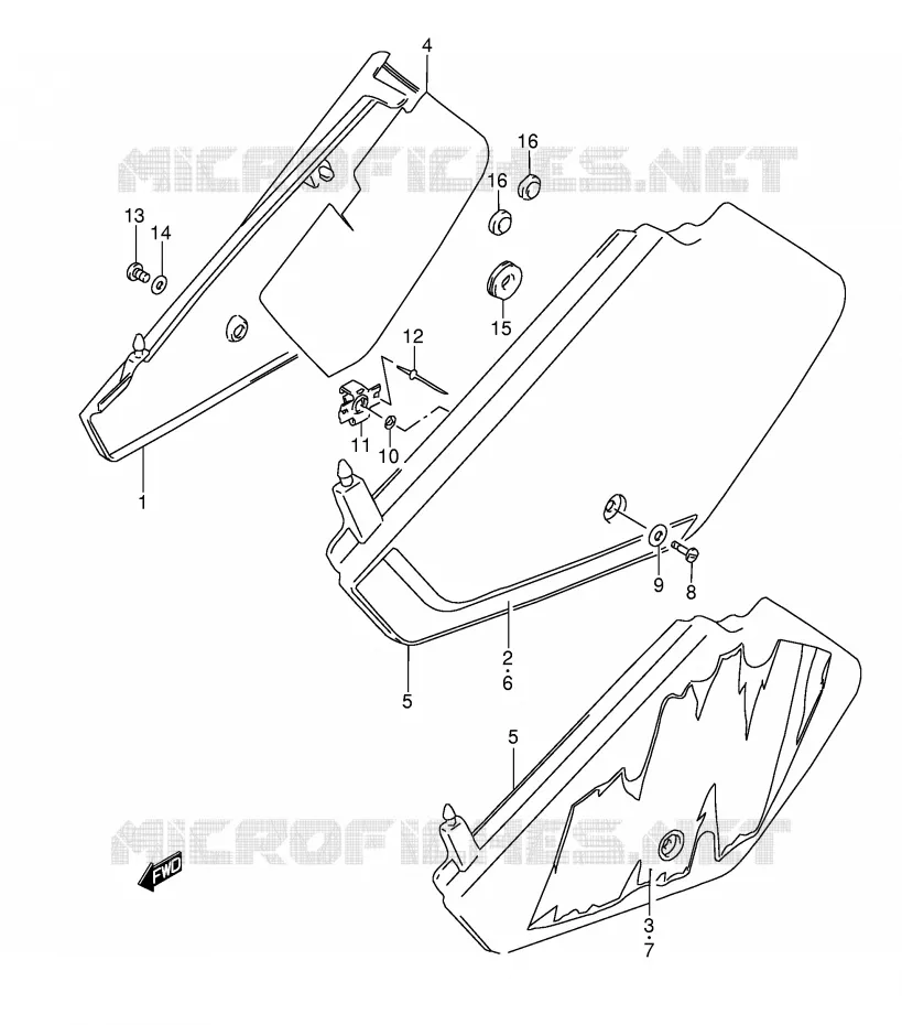 FAIRING (MODEL L/M) Suzuki MOTO 350 DR 1994  DR350R(E3)