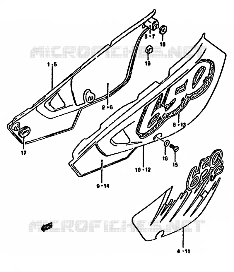 FAIRING (MODEL N/P) Suzuki MOTO 650 DR 1992  DR650RUN(N/P/R)