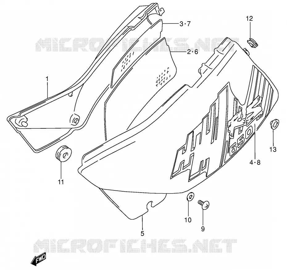 FAIRING (MODEL P) Suzuki MOTO 650 DR 1992  DR650RSEUN(E4)