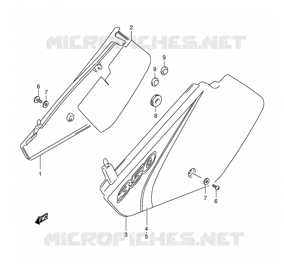 FAIRING (MODEL X) Suzuki MOTO 350 DR 1998  DR350SEW(E2)