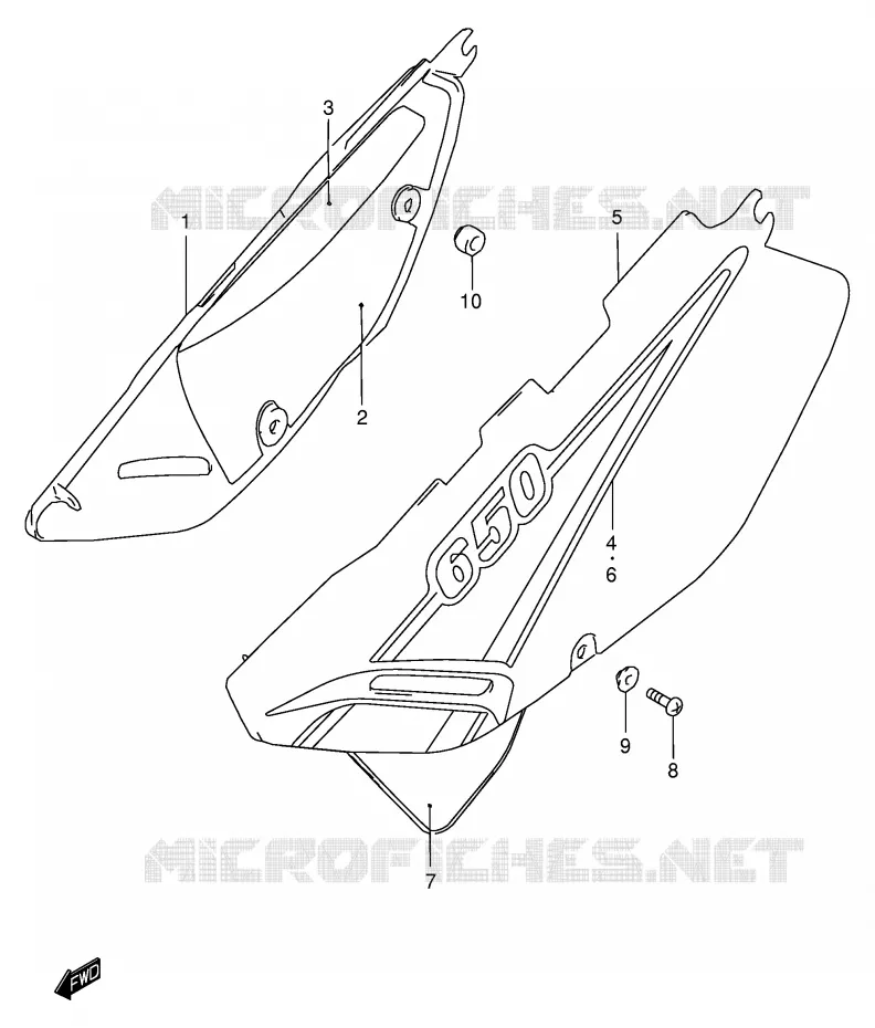 FAIRING (MODEL Y) Suzuki MOTO 650 DR 1998  DR650SEUW(E4)