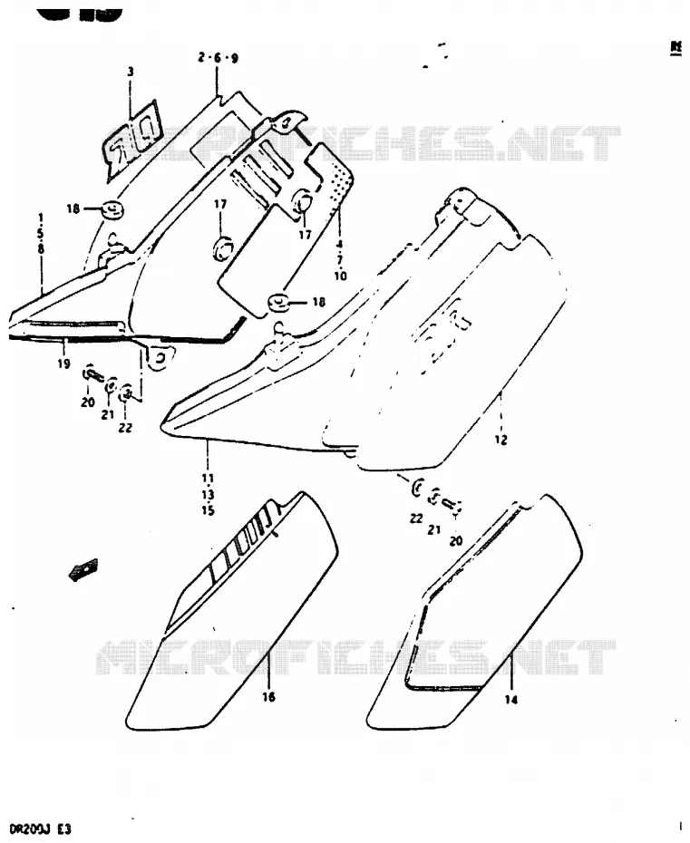 FAIRING Suzuki MOTO 200 DR 1988  DR200J(G/H/J)