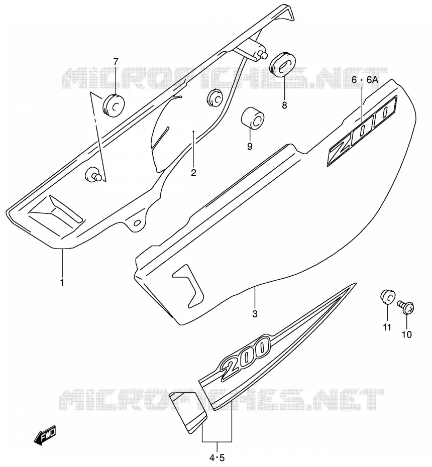 FAIRING Suzuki MOTO 200 DR 2002  DR200SEK2(E24)