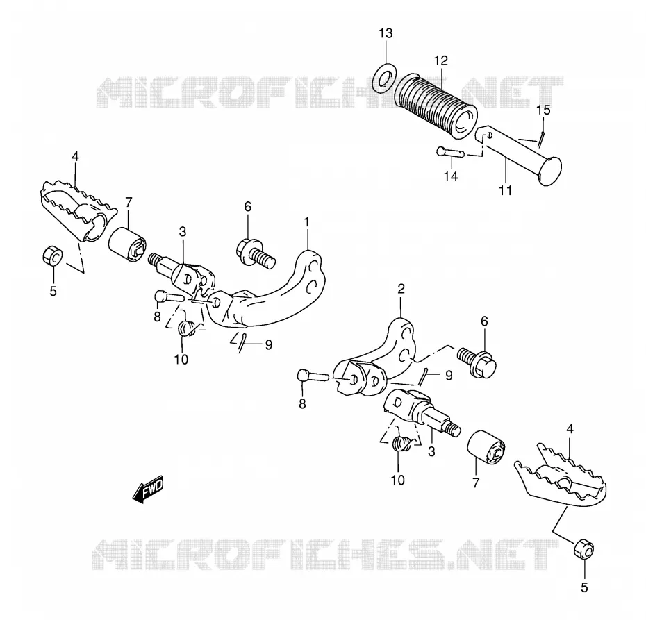FOOTREST (MODEL K1 E24/MODEL K2 E6,P9/MODEL K3/K4/K5 E6) Suzuki MOTO 200 DR 2005  DR200SEK5(E24)
