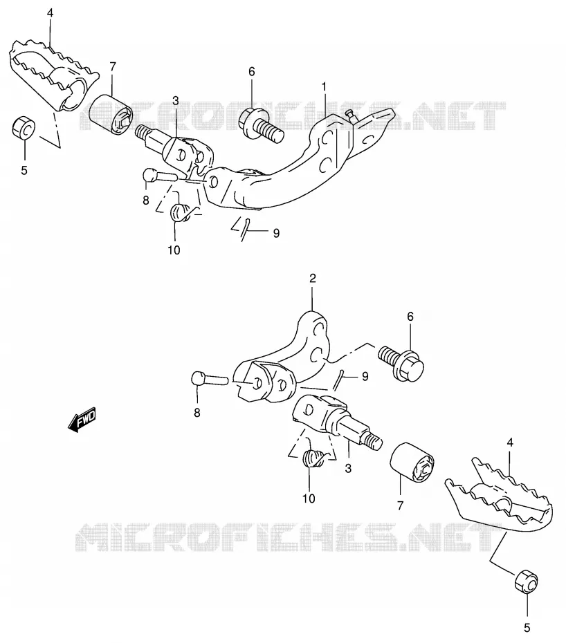 FOOTREST (MODEL K2/K3/K4/K5 E24) Suzuki MOTO 200 DR 2002  DR200SEK2(E24)