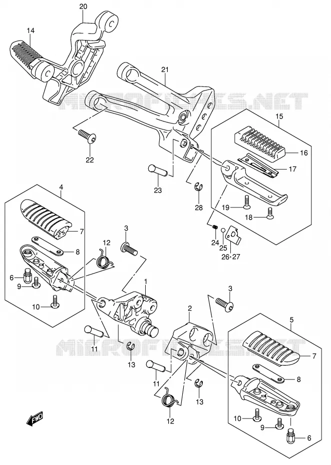 FOOTREST Suzuki MOTO 1000 V-STROM 2006  DL1000K6(E2)