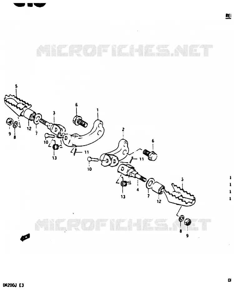 FOOTREST Suzuki MOTO 200 DR 1987  DR200H(G/H/J)