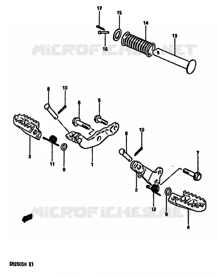 FOOTREST Suzuki MOTO 250 DR 1984  DR250SE(E/F/G/H)